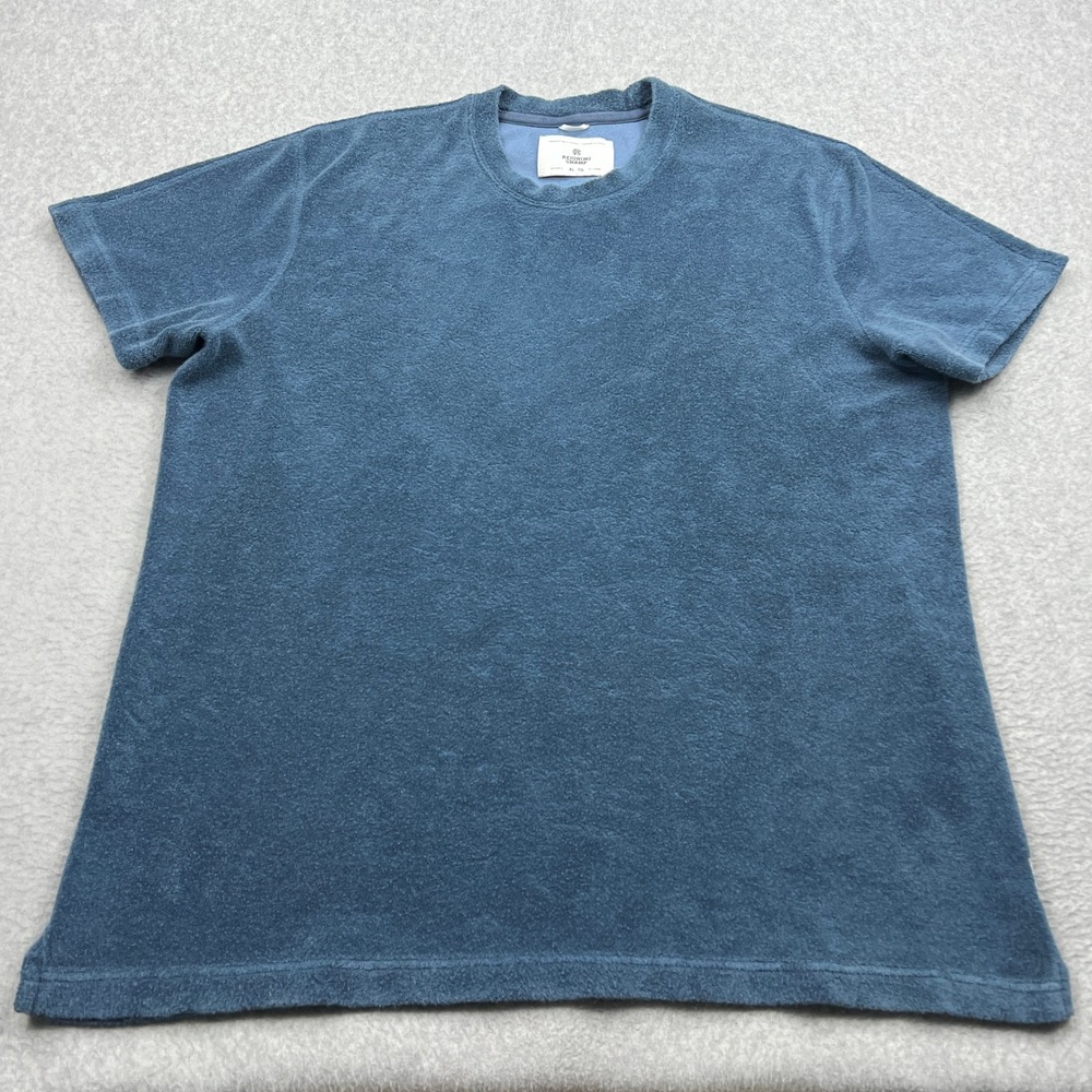 Reigning Champ T-Shirt Men's XL Blue Terry Cloth Short Sleeve Crewneck Canada